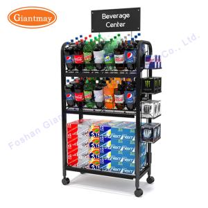 Quality Commercial Metal Floor Soft Drink Shelf Retail bottle display stand W600*D500*H1500mm wholesale