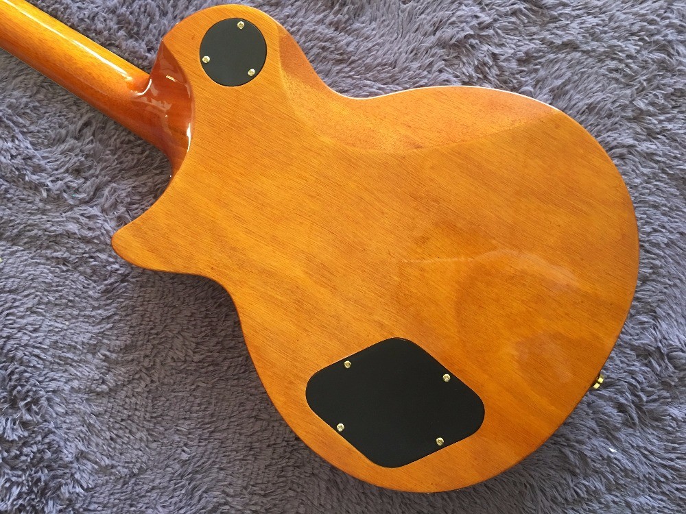 LP custom guitar tobacco sunburst quilted maple body Back contour and neck joint contour Ebony fingerboard custom guitar