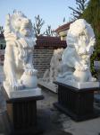 Large Outdoor Entrance Decor Sandstone Guardian Lion Statue