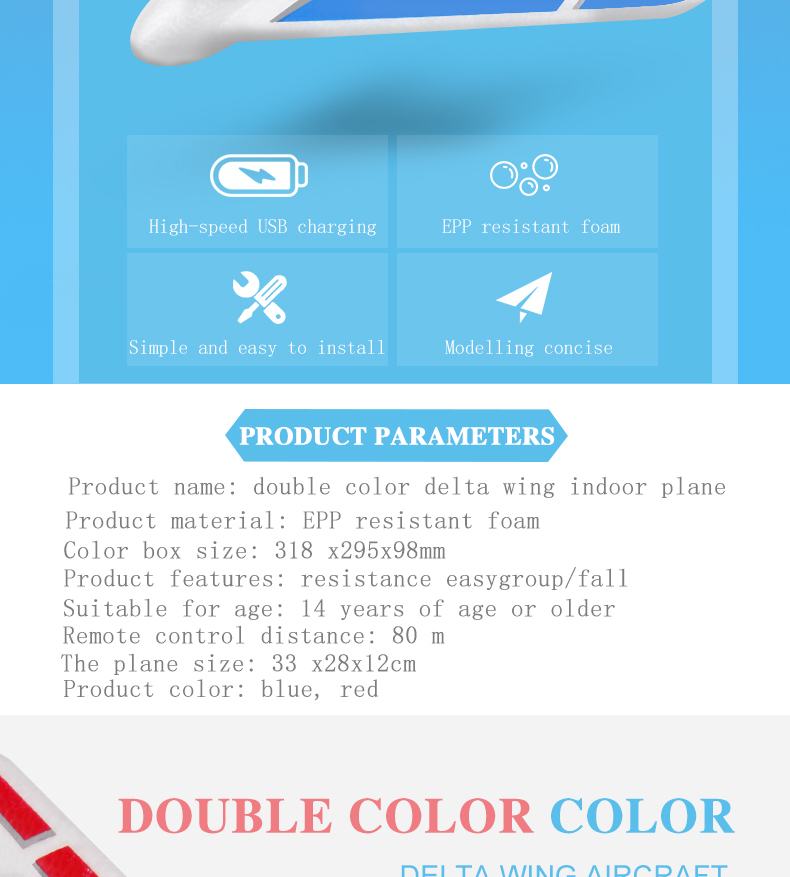 4K UHD Video Capture Resolution Durable Remote Control Airplane Toy Foam Fixed Wing Glider Airplane RC Aircraft Model