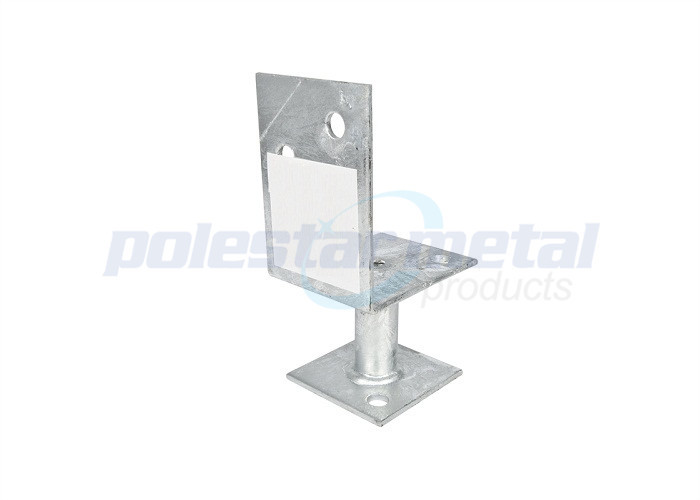 Galvanised Construction Hardware , Center Pin Stirrup Post Anchor 200mm Height