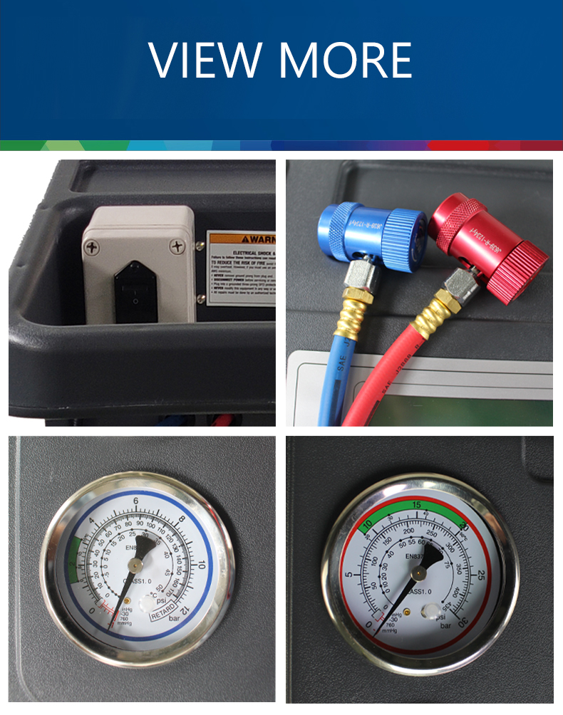 Aircon Refrigerant Gas Recovery Freon Recycling Machine For AC Management