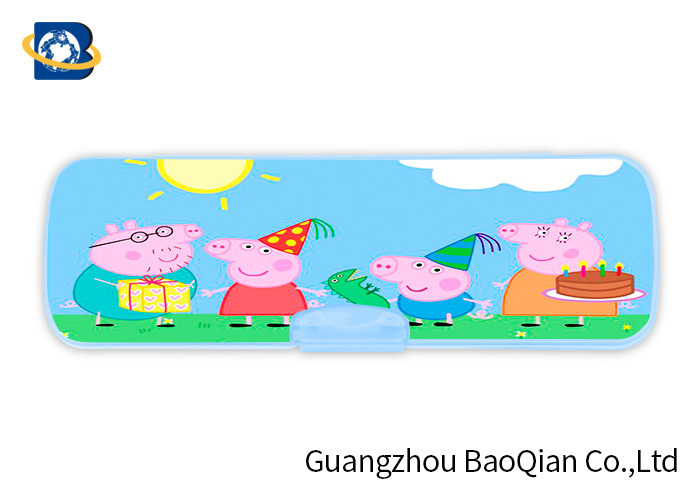 Peppa Pig 3D Picture 3D Lenticular Printing Service Plastic Pencil Box For Kids