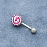 Silver plated Healing Crystal Belly Button Rings 10mm Long Sexy