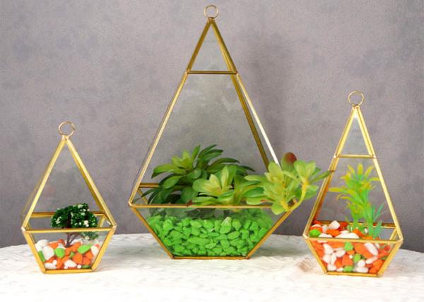 Glass artifact gold diamond succulent flower stone room immortal flower room ins