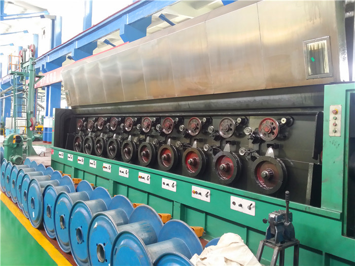 Al Alloy Wire / Copper Rod Drawing Machine With Dual Bobbin Take Up High Potency