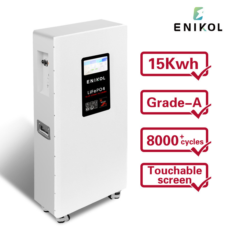 15KW Wall Mounted Floor Standing Home Energy Storage Battery Bank 300AH 51.2V With Wheels