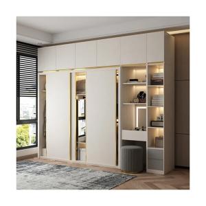 Quality Modern Bedroom Furniture Wooden Wardrobe Closet with Sliding Mirror and NO Folded Style wholesale