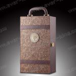 SGS Handmade Leather Glass Bottle Box For Luxury Liquors