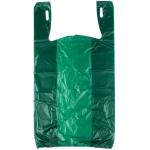 Green Color Grocery Shopping Bags , Plastic Tee Shirt Bags Environmental