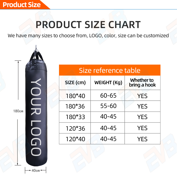 Custom PVC Boxing Bag Free Standing 5FT Kick Boxing Punching Bag