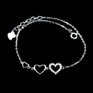 Quality Fashion Design 925 Silver Jewelry Cubic Zirconia Bracelet With Heart wholesale