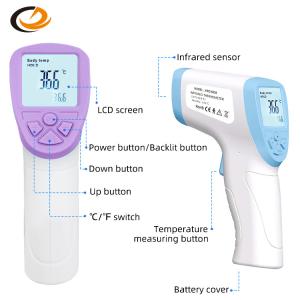 Quality Children Blue plastic Non Contact Infrared Thermometer Portable forehead temperature Gun wholesale