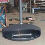 600mm Modern Black Roof Mounted Cocoon Hanging Suspended Bioethanol Fireplace