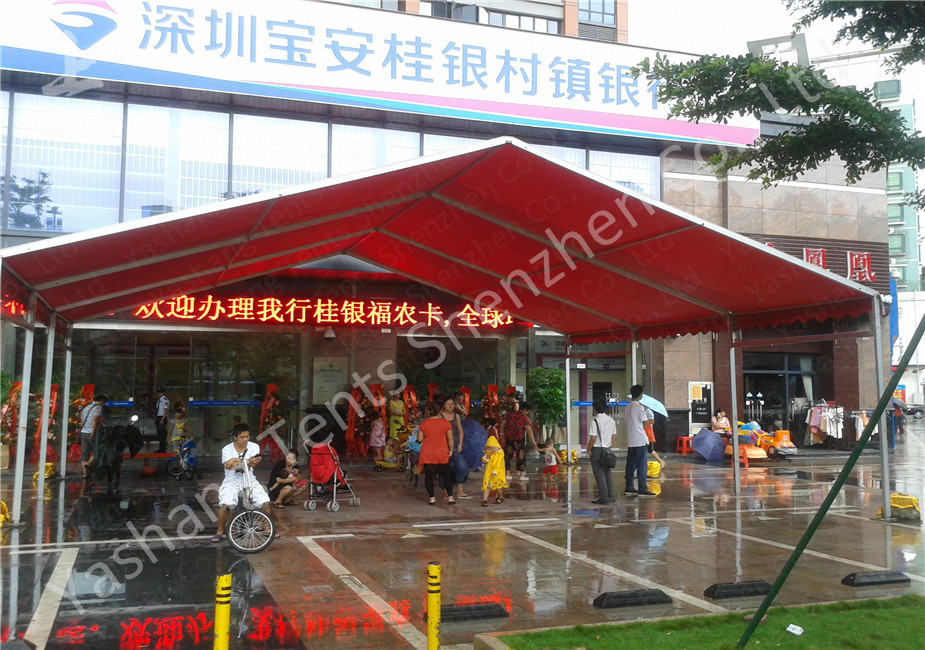 Red UV Resistant Portable Fabric Structures Waterproof Marquee Hire Rain Canopy