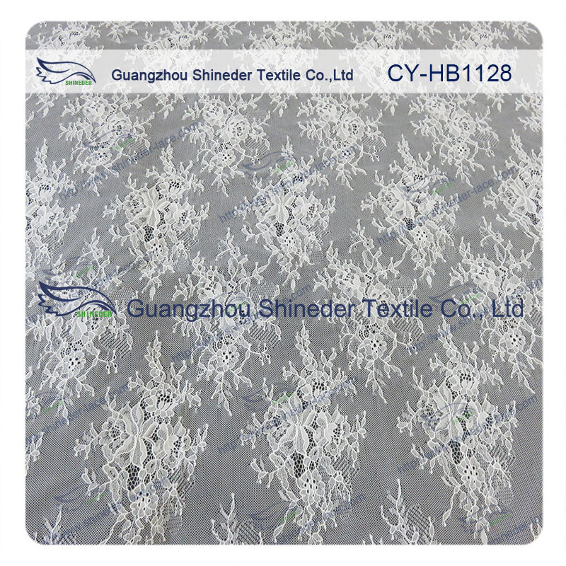 Beautiful Floral Chantilly Lace For Wedding Dress / Ladies Garment