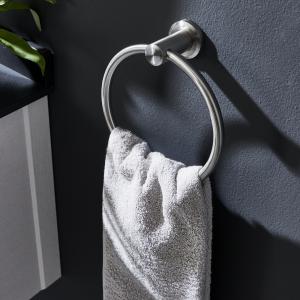 Quality Wall Mount SUS304 Bathroom Hand Towel Ring Satin Finish Brushed Chrome Hand Towel Ring wholesale
