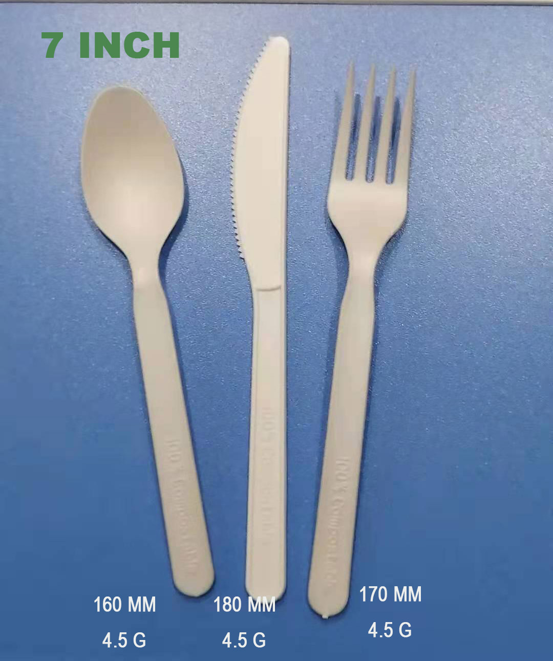 CPLA Disposable Paper Packaging Accessories Cutlery Sets 6.5-7 Inches 4-4.5gr