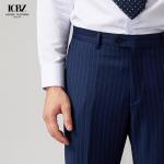 Streetstyle Letter Pants for Men's Business Trousers Stretch Straight Pants Wool