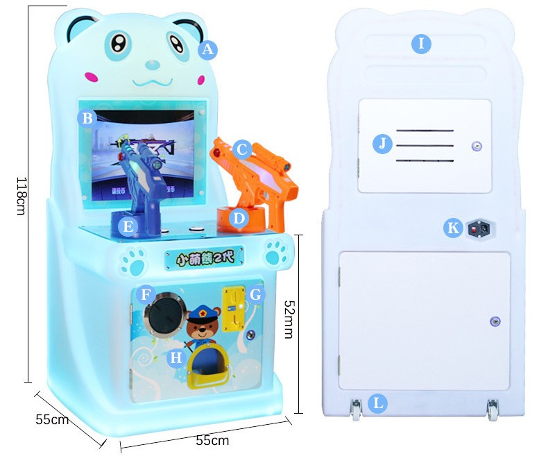 Kids Pusher Arcade Shooting Gun Game Machine Mini Arcade Machine Game For Kids 1 Players