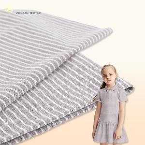 Quality Breathable Pique Knit Fabric , Multi Color Spring Striped T Shirt Fabric wholesale