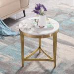 Modern Round Stainless Steel Marble Living Room Sofa Side Table