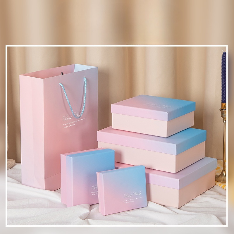 Colorful Custom Logo Cosmetic Makeup Perfume Packaging Square Kraft Paper Gift Box