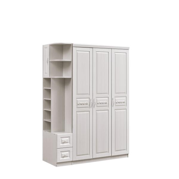 Moistureproof ODM Built In Bedroom Cabinet , Length 150cm White Armoire With