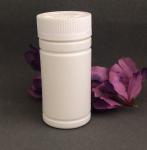 Bamboo Straight White Empty Capsule Bottle , Plastic Bottle Screw Caps