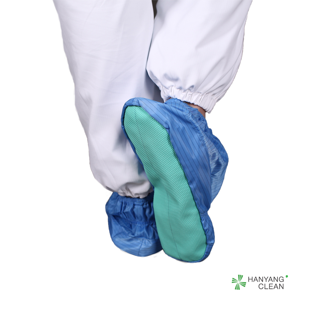 Clean room reusable and washable white stripe shoes soft outsole antistatic ESD anti-slip shoe covers