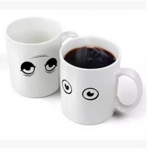 Quality New creative gift product eye colour change temperature sensing ceramic mugs cup wholesale