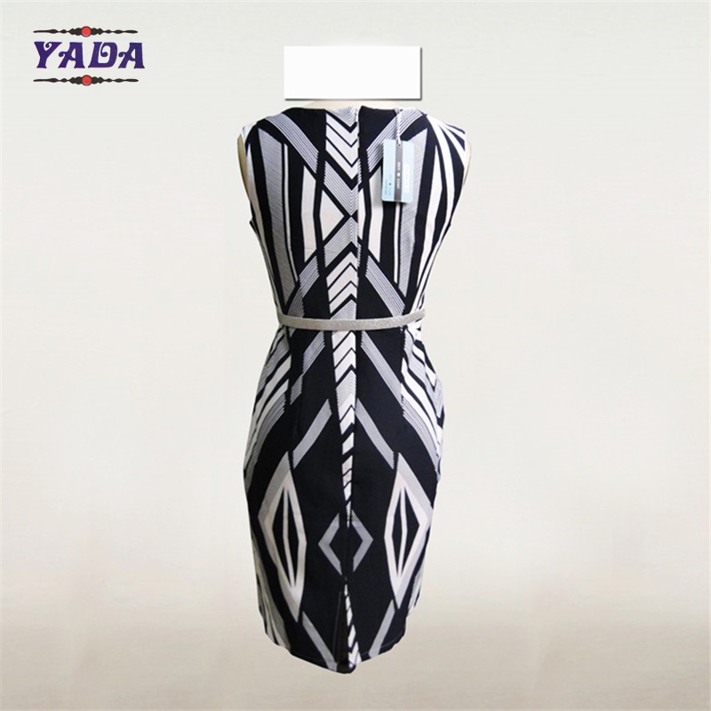 2018 geometric print design fashion clothing dresses lady for fat women