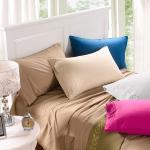Ready to Ship Luxury Scroll Flowers Embroidery Bed Sheet in Soft Brushed