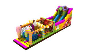 Quality Candy 0.55mm Pvc Tarpaulin Inflatable Obstacle Courses wholesale