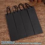 Black Wine Gift Bag, Wine Tote Bags Bulk Kraft Paper Bag With Handles For Party,