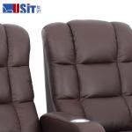 BS5852 VIP Home Theater Seating Commercial Leather Sofa With Cup Holder