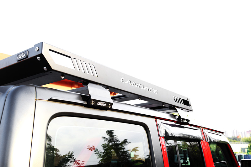 High Load Capacity Jeep Wrangler Roof Rack Basket with Integrated Ladder 400kg Capacity