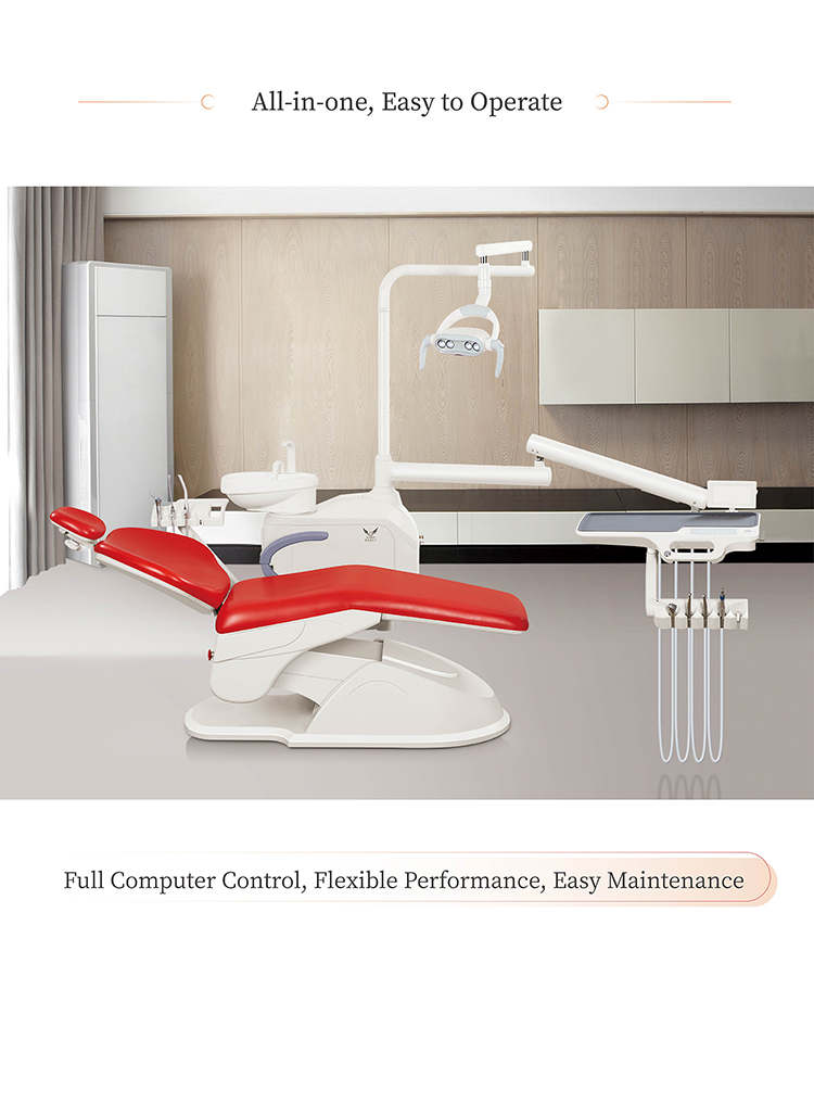 Electricity PU Cushion Patient Dental Chairs 12mm Frame