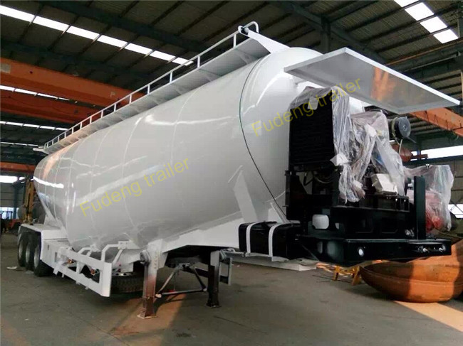 55 CBM Cement Bulk Trailer Steel Tank Body / Tri Axle Cement Bulk Truck
