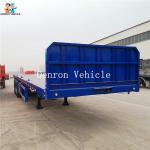 40 Foot Container 50t Flatbed Semi Trailer With 3 Axles Air Suspension