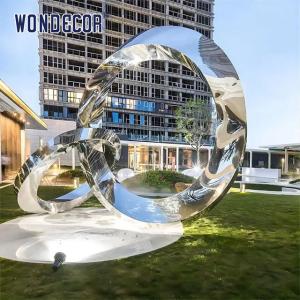 Quality Large outdoor park shaped twisted ring stainless steel sculpture wholesale