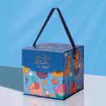 Cartoon flip gift box with artificial leather handle baby shower birthday gift