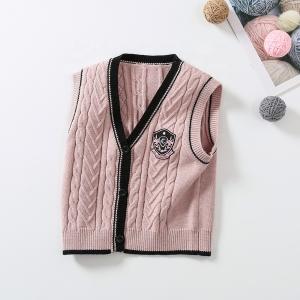 Quality Baby Sleeveless Coat Warm Clothes Knit Sweater Boy and Girl Cotton Toddler Kids Girls Vest for Winter wholesale