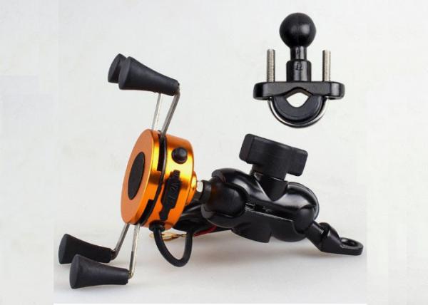 OEM Motorcycle Spare Parts , 360 Degree Rotation Motorcycle Handlebar Phone