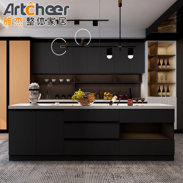 Modern Acrylic Kitchen Cabinet With Island Cabinet For South Africa Villa Open