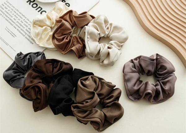 French slouchy black satin plus-size scrunchie Headpiece girls floral hair