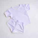 Little Girl Boy Basic White Trim T Shirt Set 100% Cotton Personalized Jersey
