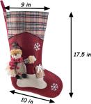 3PCS 17.5" Christmas Stocking Classic Large Stockings Xmas Character for Family