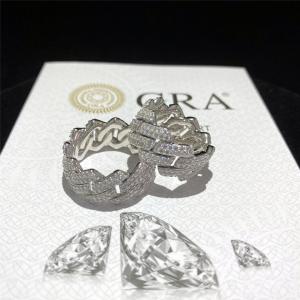 Quality 925 Silver Miami Cuban Link Chain Iced Out Moissanite Mens Diamond Ring For Fine Jewelry wholesale