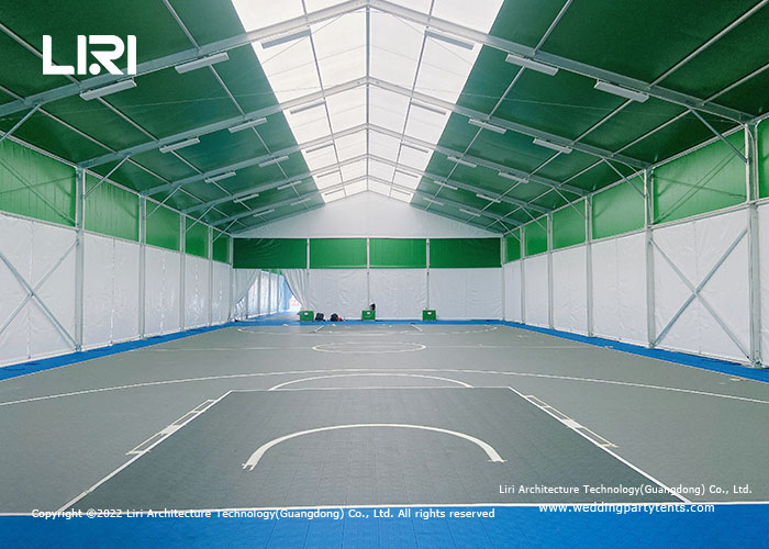 Big Aluminum Event Tent With Green And White PVC For Basketball Sport Field